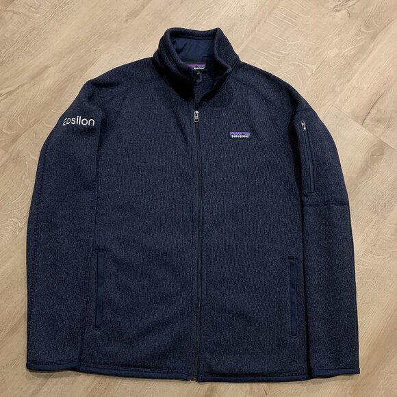 Patagonia Better Sweater Jacket Women's Medium Full Zip Navy Fleece Company Logo - Picture 1 of 8